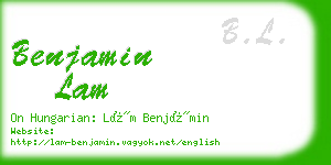 benjamin lam business card